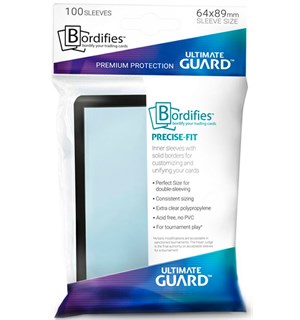 Sleeves Bordifies(ramme)Svart x100 64x89 Ultimate Guard DeckProtector m/marger 